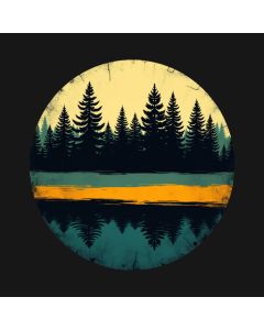 Moonlit Reflection Of Evergreen Serenity