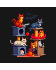 Bewitched Felines And Their Nighttime Playground