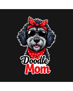 Text: Doodle Mom - Cool Canine Queen With Style
